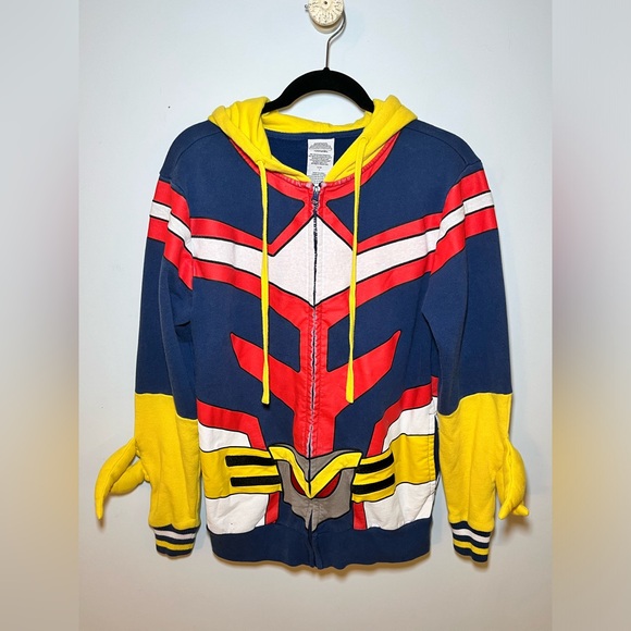 MY HERO ACADEMIA FUNIMATION ALL MIGHT COSPLAY FULL ZIP HOODIE. SIZE SMALL - Picture 3 of 14